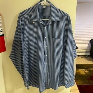 EUC Valentino Blue Pinstriped Button-down Long-sleeve Shirt - Size 161/2 / 34-35